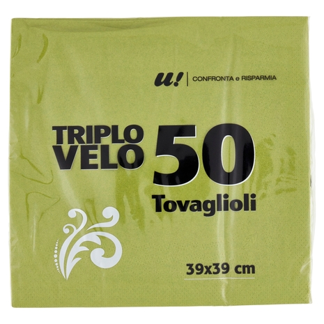50 Tovaglioli 3 Veli Blu U! Confronta e Risparmia